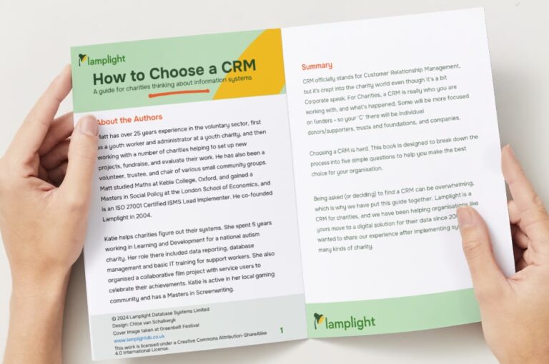 Cerm Book Lamplight Resources | CRM System For Charities