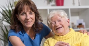 Portrait of happy grandmother with her daughter